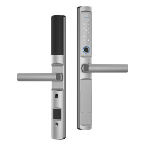 Silver color smart lock for Aluminum door